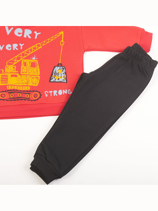 Kids Sweatpants Set Red 2pcs