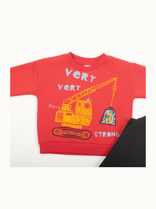 Kids Sweatpants Set Red 2pcs