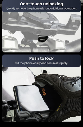 Loboo Motorcycle Phone Mount with Clip for Steering Wheel