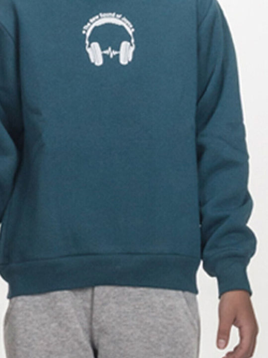 Kids Sweatpants Set Petrol, Grey Melange 2pcs Records