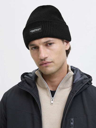Beanie Ανδρικός Σκούφος Πλεκτός σε Μαύρο χρώμα