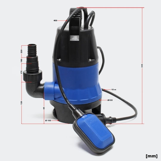 Wiltoc Single-phase Pump Waste Water / Sewage 0.55hp 61169