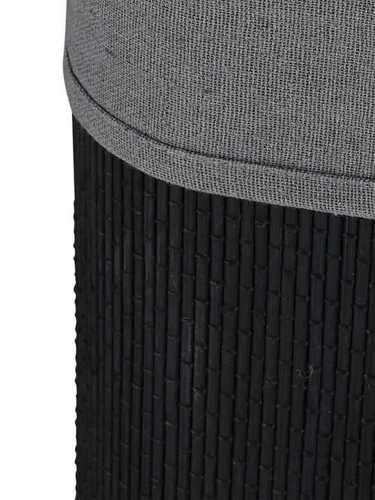 Estia Essentials Laundry Basket Bamboo Collapsible 60lt with Cap 40x30x50cm Black