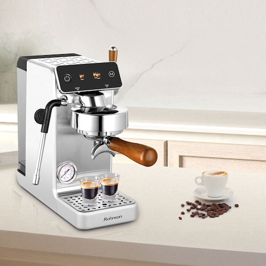 Rohnson Suprema Automatic Espresso Machine 2700W Pressure 20bar Silver