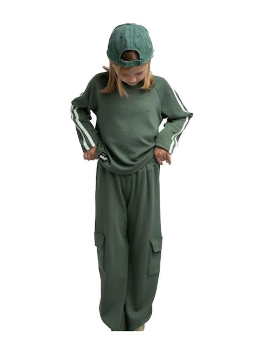 Kids Sweatpants Set Khaki 2pcs
