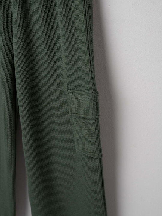 Kids Sweatpants Set Khaki 2pcs