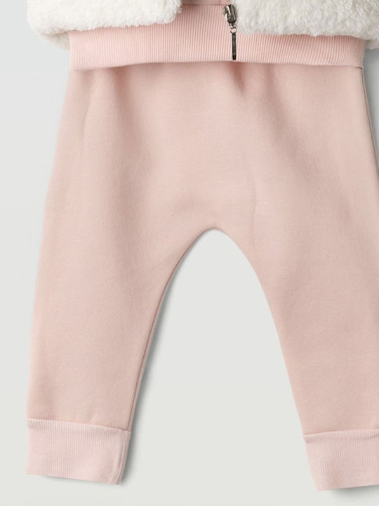 Kids Sweatpants Set With Top Pink 3 Pieces