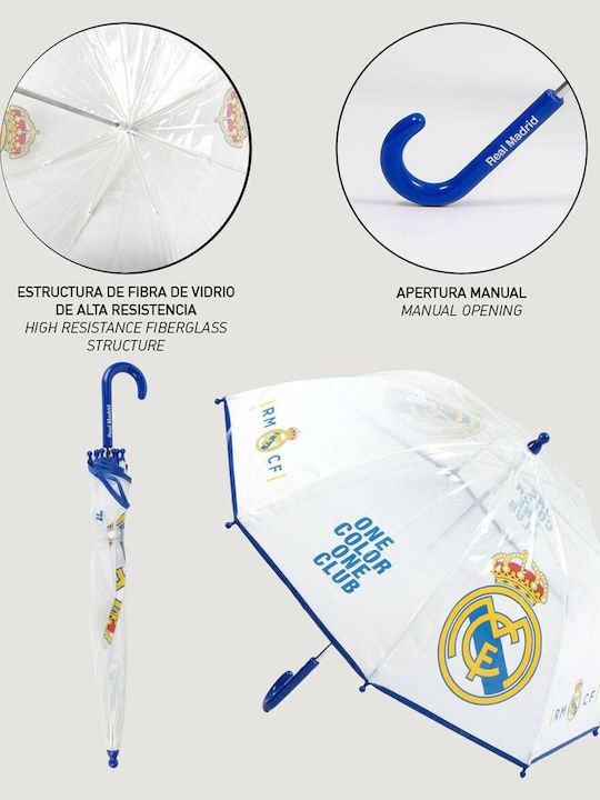 Real Madrid Ομπρέλα Βροχής Σπαστή Διάφανη