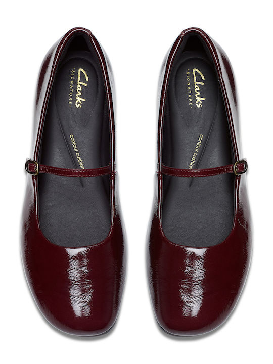 Patent Leather Ballerinas Livia With strap Burgundy