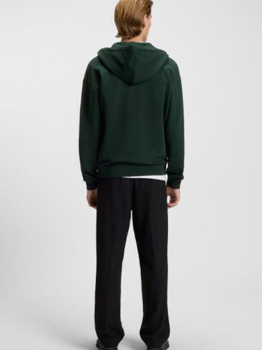 Sweatshirt with Hood Open Green