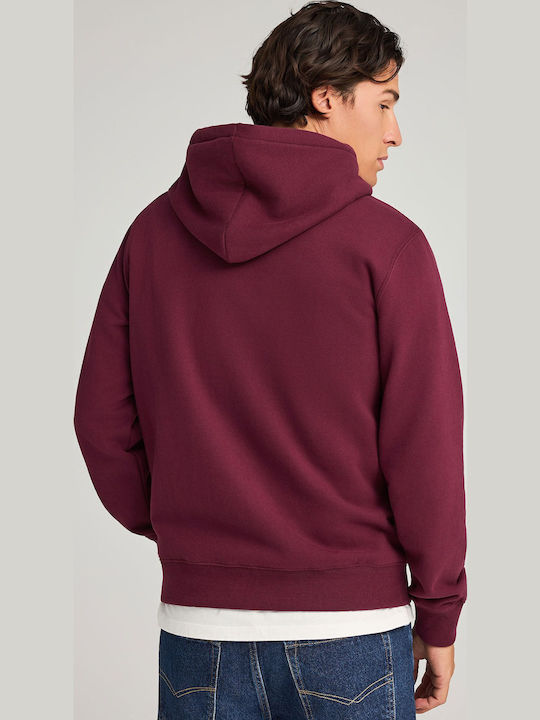 Sweatshirt with Hood Burgundy