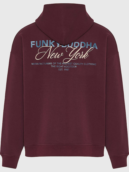 Φούτερ με Κουκούλα Μπορντό FBM012-018-06-MERLOT