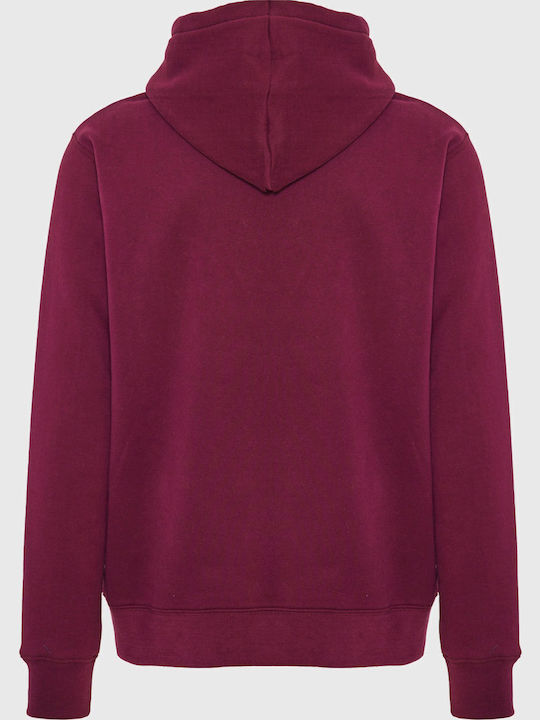 Sweatshirt with Hood Burgundy