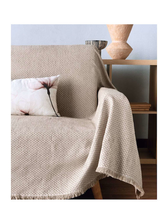 Kentia Kentia Zweisitzer-Sofa Überwurf Chenille 180x250cm Ecru