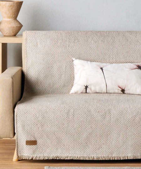 Kentia Mick Sofa Throw 2 Seater Chenille 180x250cm Ecru