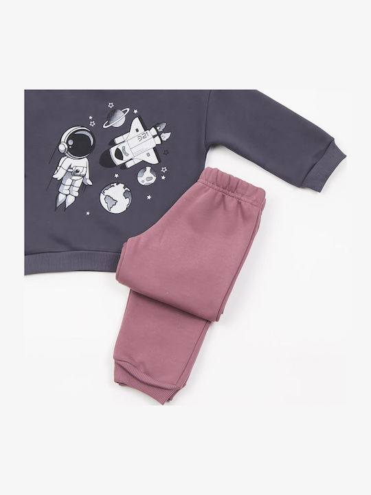 Kids Sweatpants Set Anthracite 2pcs