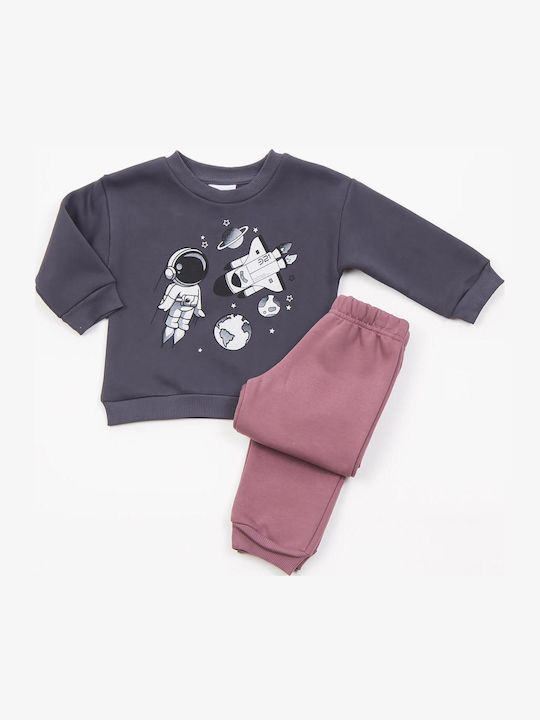 Kids Sweatpants Set Anthracite 2pcs