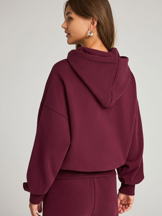 Women's Sweatshirt Hooded Burgundy