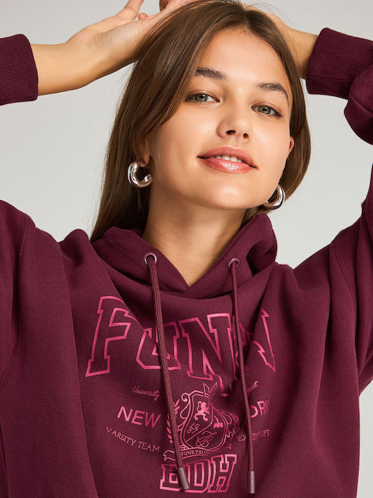 Women's Sweatshirt Hooded Burgundy