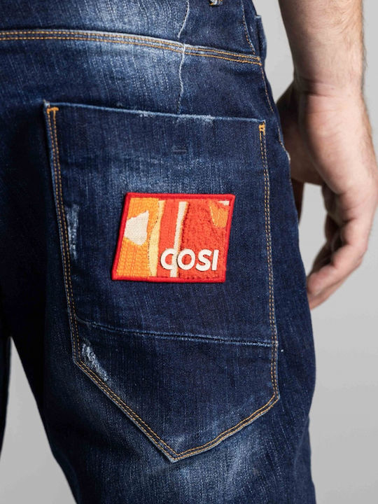 Men's Elastic Jeans Pants with Regular Fit Denim