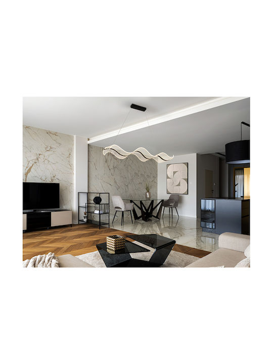 Olas Adjustable Pendant Light Black LED with Warm to Cool White Light 122x13x36cm