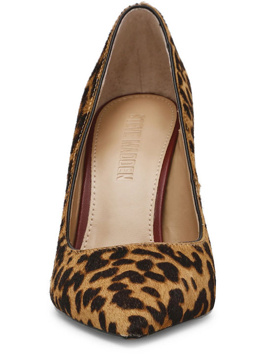 Leather Brown High Heels Animal Print Thrivel