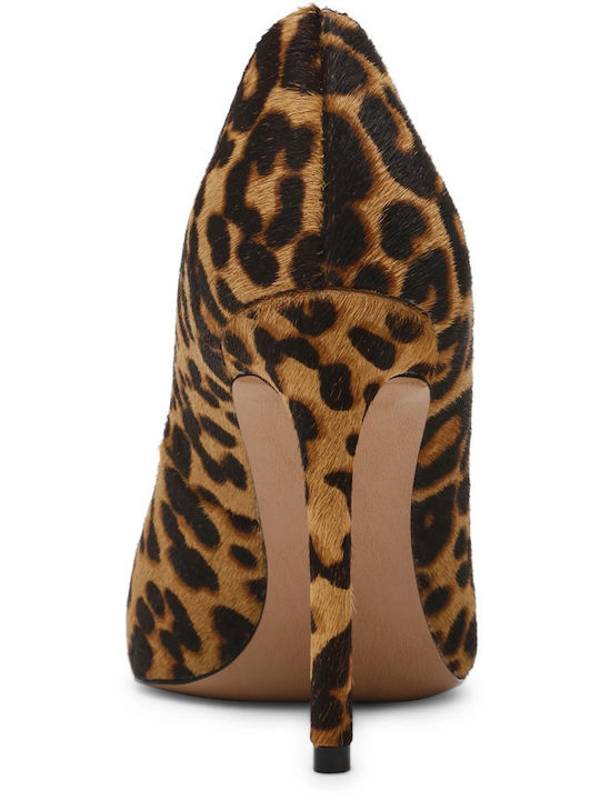 Leather Brown High Heels Animal Print Thrivel