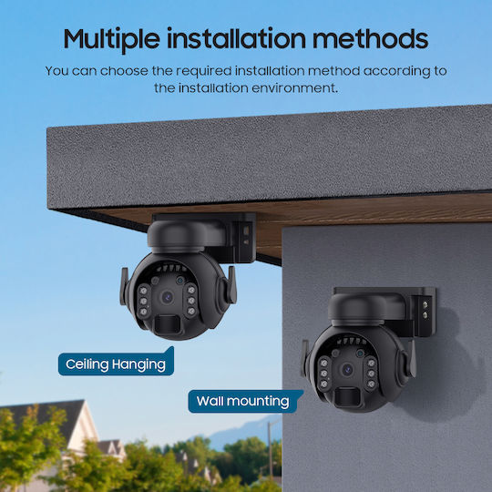 Sectec ST-515C-3M-5W-BK IP Κάμερα Παρακολούθησης Wi-Fi Full HD+ 3MP Αδιάβροχη Μπαταρίας με Αμφίδρομη Επικοινωνία και Φακό 3.6mm