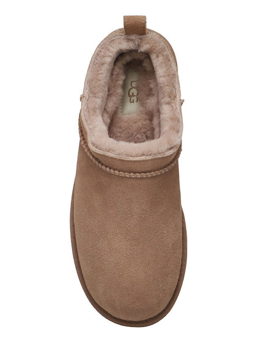 Classic Micro Closed-Toe Women's Slippers Brown