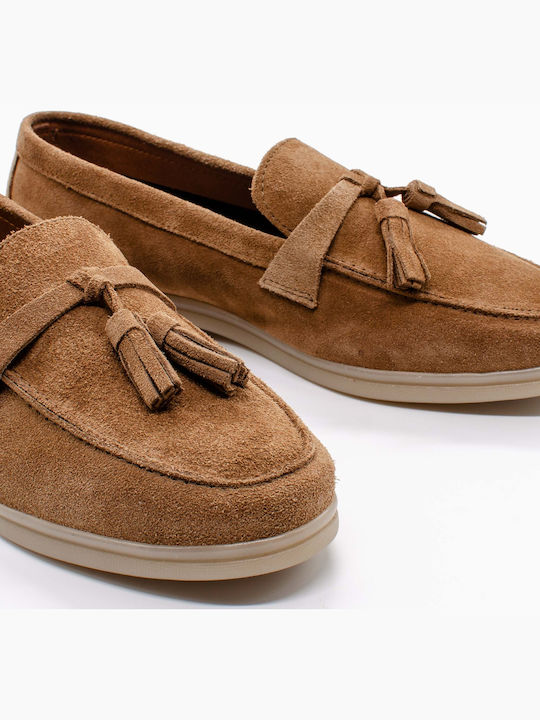 Leder Damen Mokassins in Braun Farbe