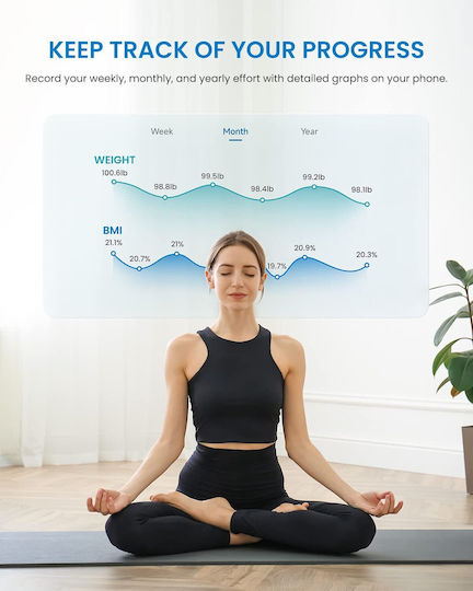 Renpho Smart Cantar cu Bluetooth in culoare Bej