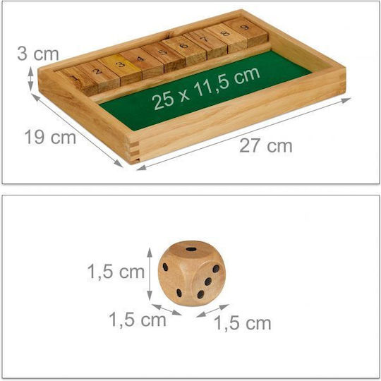 Joc de Societate Shut The Box pentru 2+ Jucători 3+ Ani (EN) Relaxdays