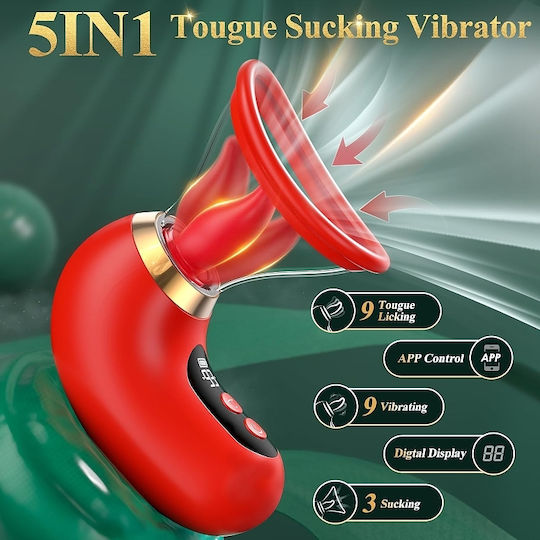 Smd Red Velvet Clitoral Sucking Licking Vibrator App Αναρροφητής Κλειτορίδας Γλώσσα