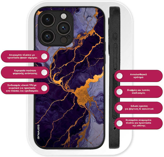 Husă Sonique Marble Series Motorola Moto G86 5G Violet