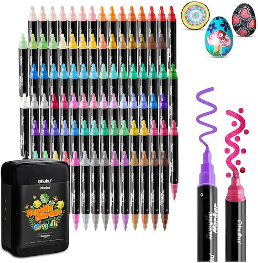 Ohuhu Markere Subțiri Neon Set 90 Culori