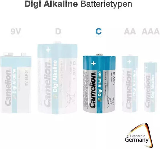 Camelion Digi Baterii Alcaline C 1.5V 2buc 09.01.0047