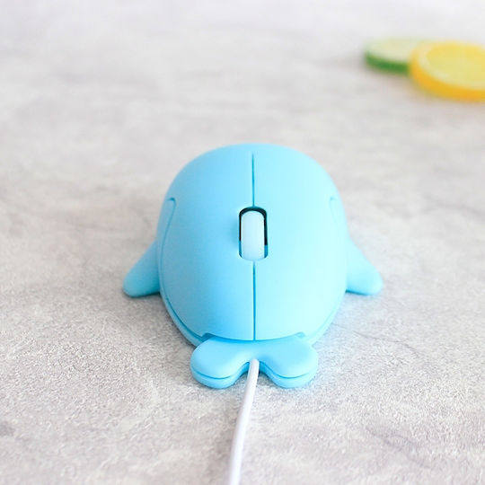 Cute Cartoon Wired Mouse Light Blue