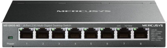 Mercusys MS108GS-M2 Unverwaltet L2 Switch mit 8 Ports Gigabit (1Gbps) Ethernet
