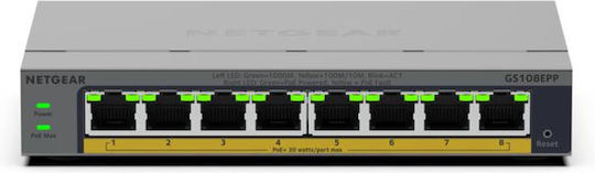 NetGear GS108EPP-100EUS Managed PoE Switch με 8 Θύρες Gigabit (1Gbps) Ethernet