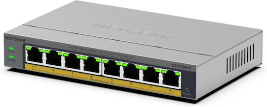 NetGear GS108EPP-100EUS Managed PoE Switch με 8 Θύρες Gigabit (1Gbps) Ethernet