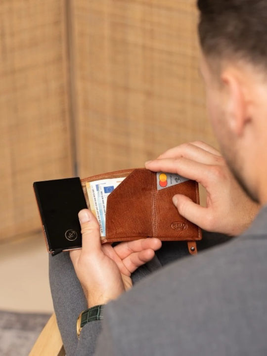Brand Men's Wallet with RFID Black