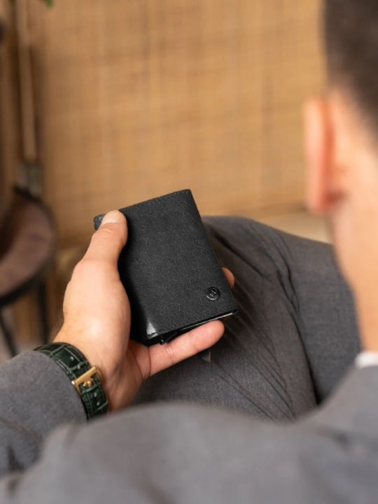 Brand Men's Wallet with RFID Black