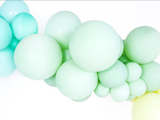 Set of 5 Balloons Latex Green 30cm