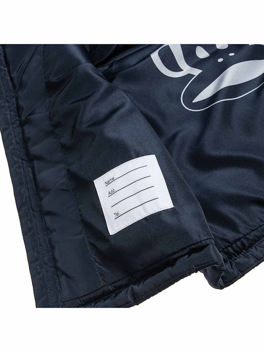 Kids' Casual Jacket Sleeveless Double Sided with Hood Navy Blue