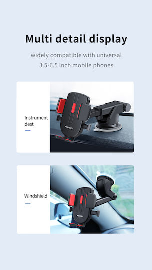 Recci Car Mobile Mount with Anti-Slip Surface Black