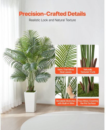 Vevor 1829 Mm Künstliche Areca-Palme Topfpflanze Für Zuhause Büro