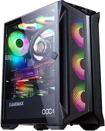 GameMax Brufen C1 Gaming Middle Tower Carcasă Calculator cu Fereastră Laterală și Iluminare ARGB Negru