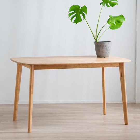 Masă Bucătărie din Lemn Masiv Natural 135x80x75buc