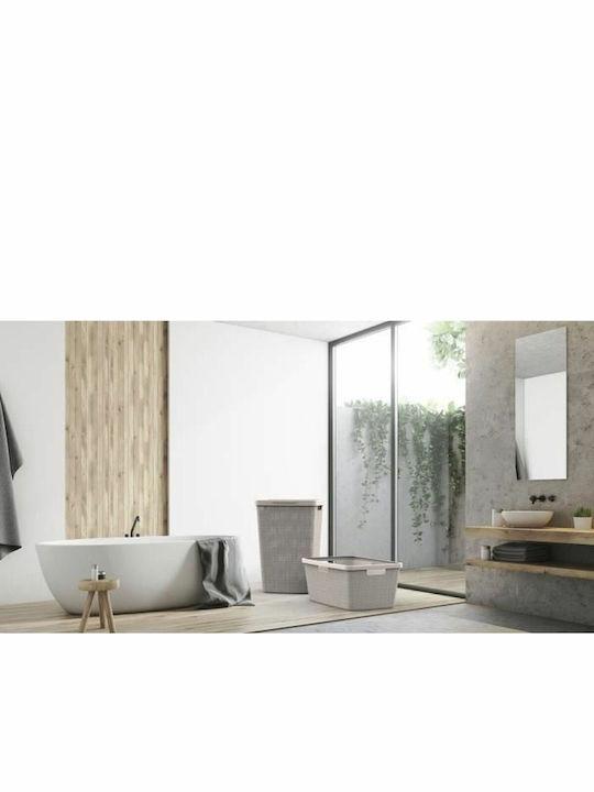 Curver 245976 Καλάθι Απλύτων Ψάθινο 58lt με Καπάκι 43x34x60cm Μπεζ