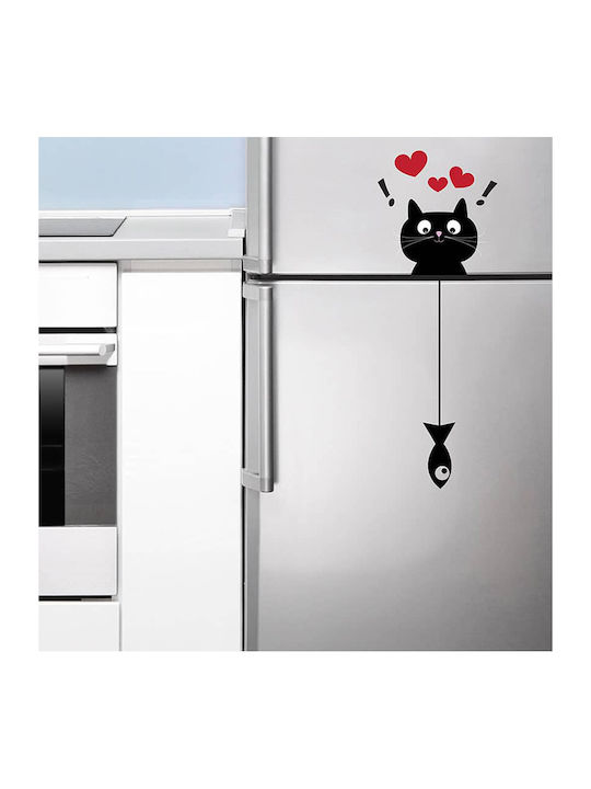 Decorative Wall Sticker Cat & Fish 1 Piece Ango